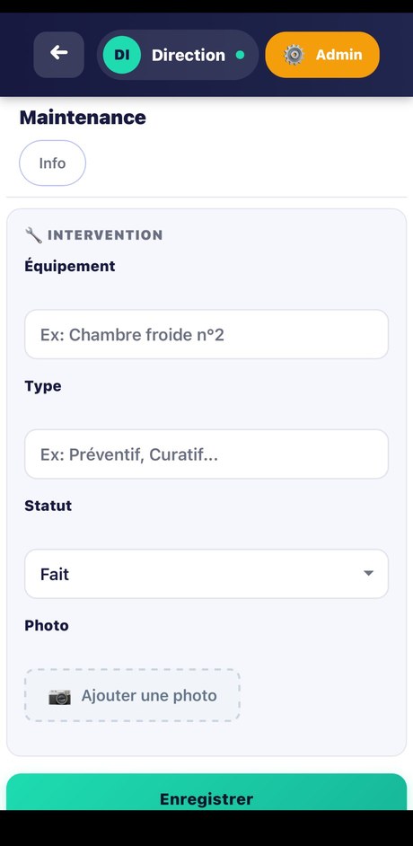 Maintenance équipements